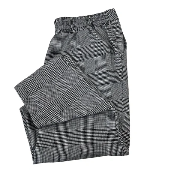 Worthington Black and White High Rise Glen Plaid Pull-On Pants Women’s Size 12 - Picture 1 of 13